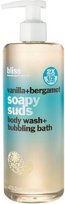 bliss Vanilla Bergamot Soapy Suds Body Wash + Bubbling Bath