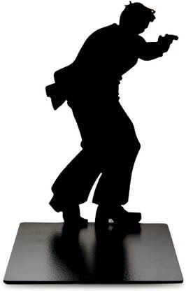 Glazer Metal Art Gun Man Pointing Right Steel Book End