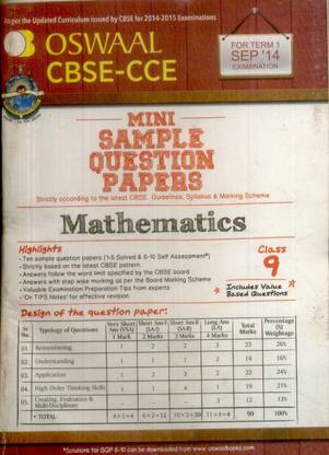 CBSE - CCE Mathematics  - Mini Sample Question Papers (Class - 9 Term - 1)