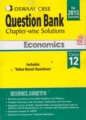 Question Bank Economics Class - 12  - Chapter-wise Solutions 1st Edition