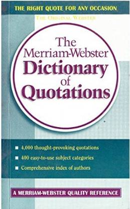 Merriam-webster Dictionary Of Quotations, 1/e PB 01 Edition