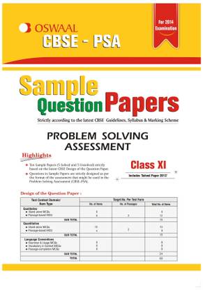 CBSE-PSA Sample Question Papers - Problem Solving Assessment