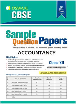 CBSE Sample Question Papers - Accountancy