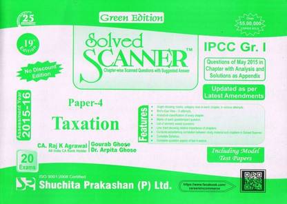 Solved Scanner IPCC Group - I Paper-4 Taxation Green Edition