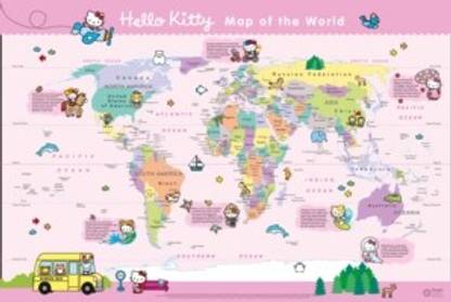 Hello Kitty Map of the World: with Free Stickers
