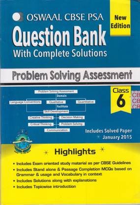 Oswaal CBSE PSA Question Bank with Complete Solutions Class-6 1 Edition