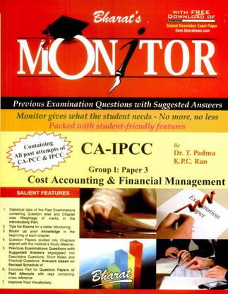Monitor CA-IPCC: Cost Accounting & Financial Management Group - 1 (Paper - 3) PB 1st  Edition