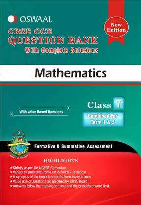 CBSE CCE Question Bank with Complete Solutions - Mathematics  - Class 7 - Combined for Term 1 and 2 1st  Edition