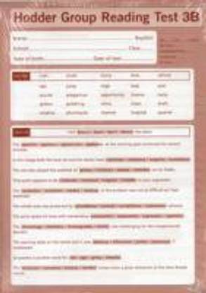 Hodder Group Reading Tests New Edition: Test 3, Form B Pk10