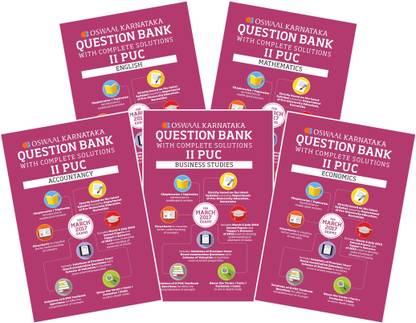 Oswaal Karnataka II PUC Question Bank With Complete Solutions for Class 12 English (Springs & Streams), Mathematics, Business Studies, Economics, Accountancy.Set C