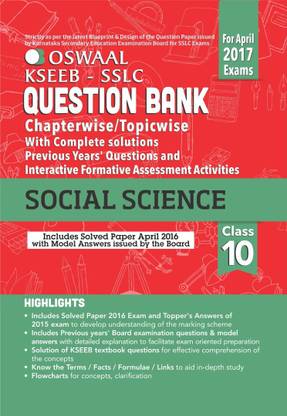 Oswaal KSEEB SSLC Question Bank with Complete Solution & Interactive Formative Assessment Activities For Class10 Social Science.