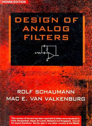 Design of Analog Filters 1st Edition