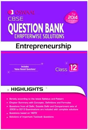 CBSE Question Bank Chapterwise Solutions - Entrepreneurship (Class 12) 1st Edition