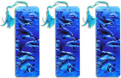 Paper Theatre 3D Dolphins Digital Bookmark