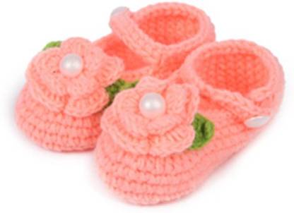 pikaboo Peach Crochet Baby booties Booties