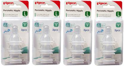 Pigeon Peristaltic Y Size nipple (Pack Of 4) Variable Flow Nipple