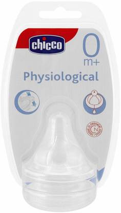 Chicco Physiological Teat Silicon 1 Hole Slow Flow - 2 Pcs Slow Flow Nipple