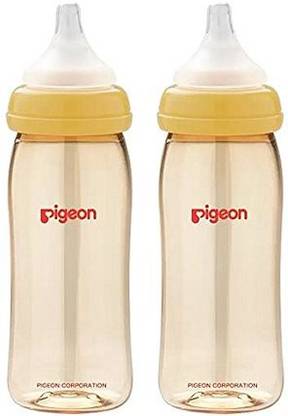 Pigeon Ppsu Bottles and Nipples Model Plus Size M Models Pg0056901 Brown Bottle 240 Ml (Bottle Cap Yellow 2). Medium Flow Nipple