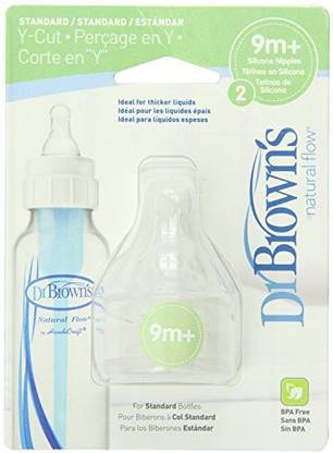 Dr. Brown's Natural Flow Y-Cut Standard Nipple - 6 Count Slow Flow Nipple