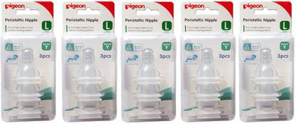 Pigeon Peristaltic Large Size nipple (Pack Of 5) Fast Flow Nipple