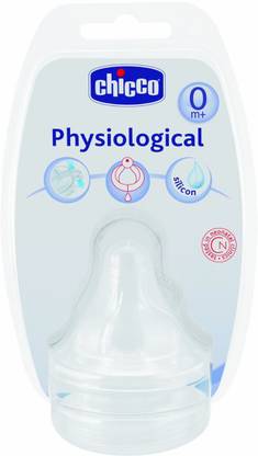 Chicco PHYSIOLOGICAL SILICON TEAT WITH ANTI-COLIC VALVE REGULAR FLOW 2PCS New Born Flow Nipple