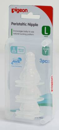 Pigeon Peristaltic Nipple case 3pcs (L) Fast Flow Nipple