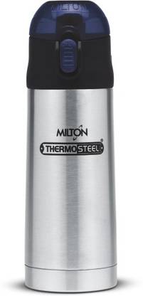 MILTON Crown 400 Thermosteel Water Bottle, ISI Certified, 24 Hr Hot and Cold 350 ml Flask