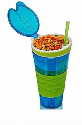 snackeez 2 in 1 Snack Drink Cup 600 ml Plastic Bottle