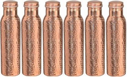 Royal Merchant hammered copper water bottle(set of 6) 1000 ml Bottle