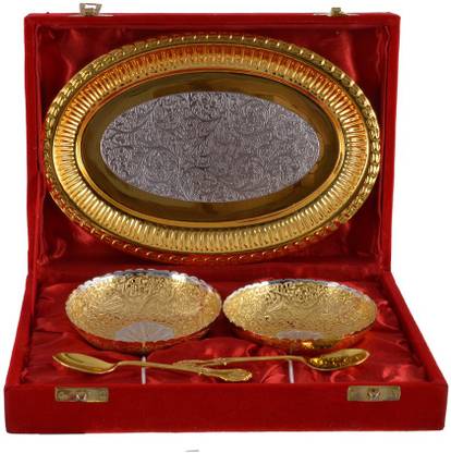 The Art Box Pack of 5 Gold Plated Dinner Set