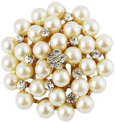 Silver Shoppee Pearl Garland Brooch
