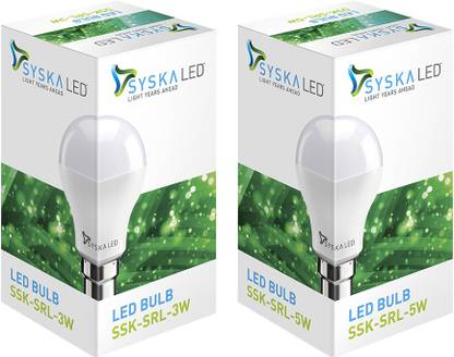 Syska Led Lights 3 W, 5 W Basic Standard B22 LED Bulb