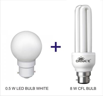 Oranate 0.5 W, 8 W Standard B22 CFL Bulb