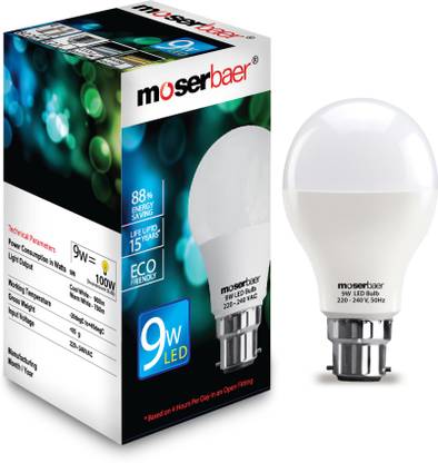 moserbaer 9 W Basic Standard B22 LED Bulb