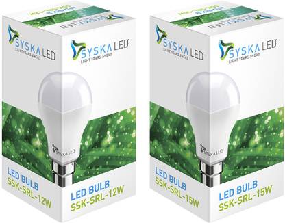 Syska Led Lights 12 W, 15 W Basic Standard B22 LED Bulb
