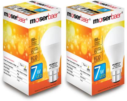 moserbaer 7 W Basic Standard B22 LED Bulb