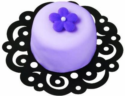 WILTON Wilton Black Swirl Cake Doilies Paper Cake Server