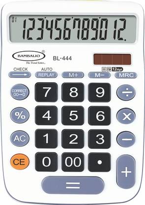 BAMBALIO BL-444 12 Digits Big Display Electronic Calculator 2 years warranty 12 Digits Big Display Electronic Calculator (White) 2 Years Warranty BL-444W Basic  Calculator