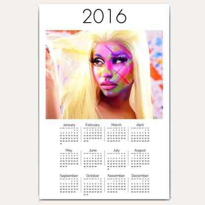 Hawtskin Nicki Minaj Face Paint 2810 wall calendar 2016 Wall Calendar