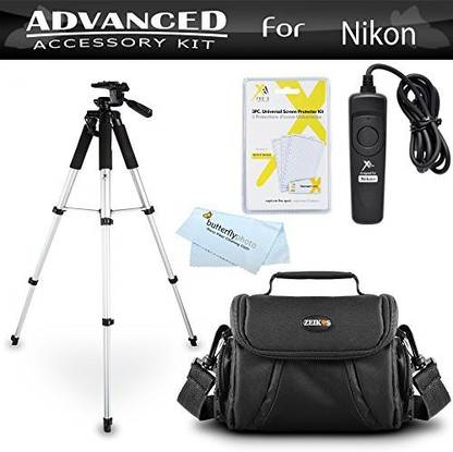 ButterflyPhoto Tripod Bundle Kit For Nikon D7200, Df, D750, D5500, D5300, D3300, D5200, D3200, D5100 D7100 D600 D610 D800 D810 Digital SLR Camera Includes 57 Inch Tripod + Remote Shutter Release + Carrying Case ++  Camera Bag
