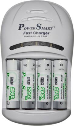 Power Smart 2900 MaH x 4 AA Cells 1 Hour 4 LED Automatic Cut Off Function Camera Battery PS 1007 AAA NiCD NiMH With Ready To Use Charging Set  Camera Battery Charger