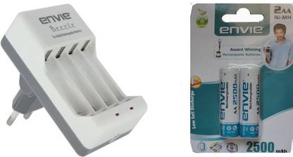 Envie AA 2500 MA 1.2 V NiMh Rechargeable (2 Pcs.) + ECR20 (1 Pc.)  Camera Battery Charger