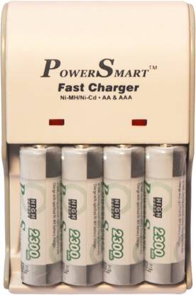 Power Smart 2300 MaH X 4 Cells 5 Hour 2 LED With Automatic Cut Off Function AA Camera Battery PS 1002 AA-AAA NiCD NiMH Fast Charger Set  Camera Battery Charger