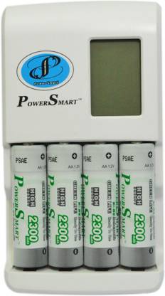 Power Smart AA AAA NiCD NiMH 1 Hour LCD Fast Auto Cut Off MP3/Mobile USB Charging Option With 2300 mAH x 4 Cells Camera Battery Charger PS 327  Camera Battery Charger