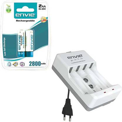 Envie Polo ECR-4 With 2xAA 2800 Ni-MH rechargeable  Camera Battery Charger