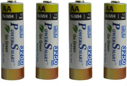 Power Smart 3250 mAH x 4 Ready To Use AA Rechargable NiMH Batteries Used For Toys Flash Etc  Camera Battery Charger