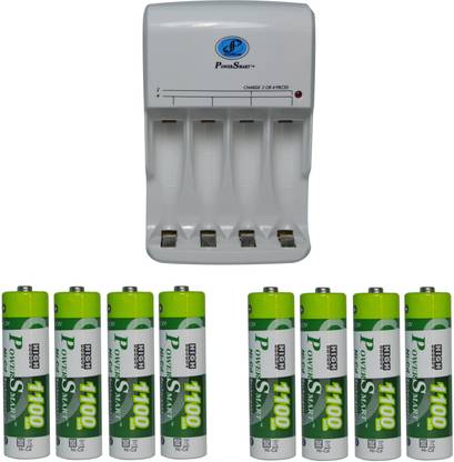 Power Smart Fast Charging Unit PS345 Combo With 2 Set 1100mahx4 AA Cells  Camera Battery Charger