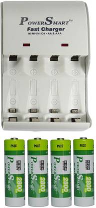 Power Smart 5 Hour Fast Charging (for Ni-MH AA/AAA Rechargeable Cells) with 2800mAHx4AA Cells  Camera Battery Charger