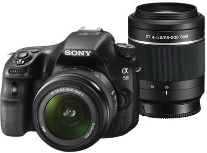 SONY Alpha SLT-A58Y DSLR Camera (Body with DT 18 - 55 mm F3.5 - 5.6 SAM II and DT 55 - 200 mm F4 - 5.6 SAM)