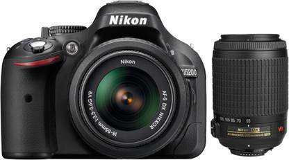 NIKON D5200 with (AF-P 18 - 55 mm VR II + AF-S 55 - 200 mm ED VR II Kit Lens) DSLR Camera